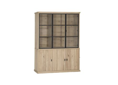 Vitrinekast Grimaldi 175,2cm - eik massief - naturel