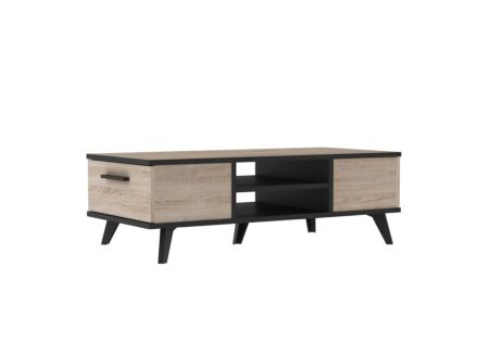 Salontafel Wayne eik zwart met opbergruime