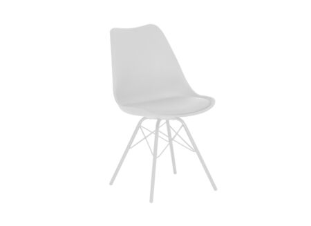 Kuipstoel Gigi 49x55x82cm - lederlook - wit