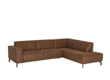 Hoeksalon Brenda 275x210cm - stof - cognac