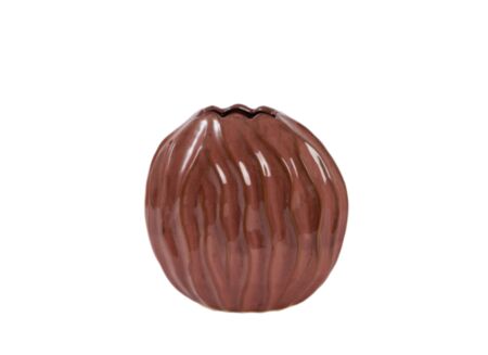 Vaas Poduri H27cm - keramiek - donkerroze