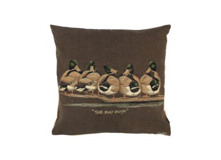 Kussen Bad Boys Gobelin 45x45cm - polyester - beige
