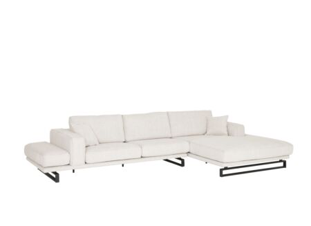 Hoeksalon Helio 393x197cm - stof - lichtbeige
