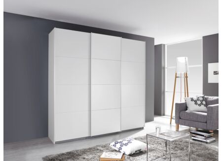 Schuifdeurkast 203cm - decor - wit