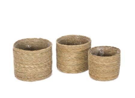 Bloempot Bota set van 3 - zeegras - naturel