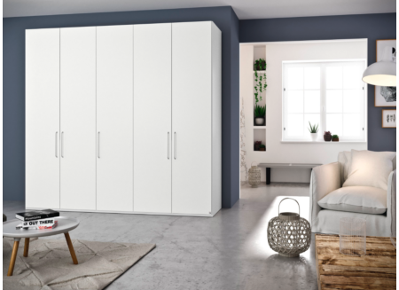 Kleerkast Select 251cm - decor - wit