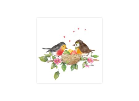 Serviette Birds Nest 25x25cm - papier - multicolor - 20 stuks