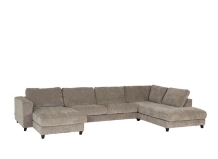 Hoeksalon Larvik 410x228cm - stof - beige