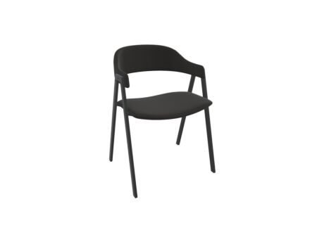 Stoel Arca 56x56x76cm - stof - zwart