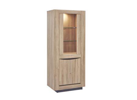 Vitrinekast 77cm - decor - French oak/grijs