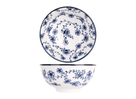 Kom Flor Azul Ø11,5cm - porselein - wit & blauw