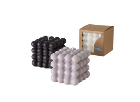Kaars Bubble zwart wit grijs