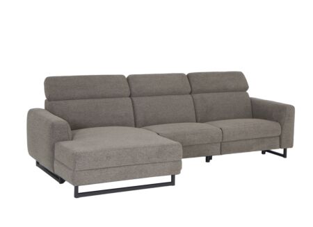 Hoeksalon Vaucluse 314x160cm - stof bruin taupe met relax