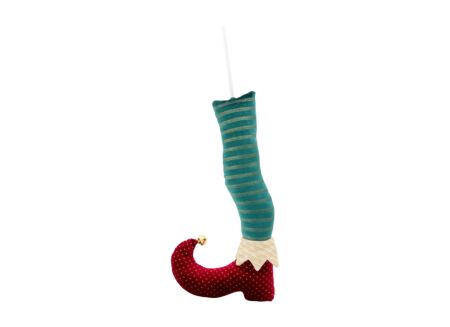 Kerstdecoratie Elf Leg 20x7x50cm - stof - multicolor