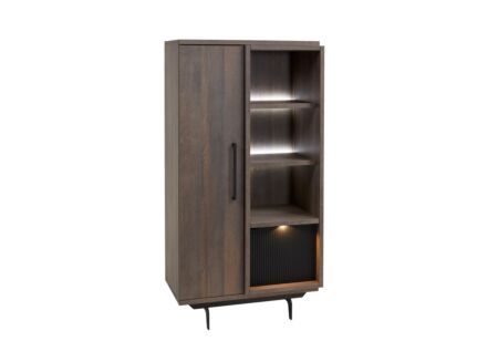 Vitrinekast Trentino 88cm - decor - gouden eik/mat zwart