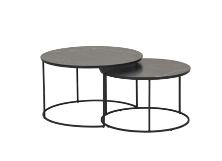 Salontafel Windsor Ø75x44,4cm/Ø65x39cm - lamulux - zwart set van 2