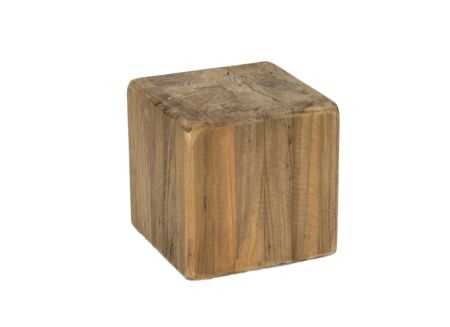 Zuil Qubit 15x15x15cm - gerecycleerd den massief - naturel