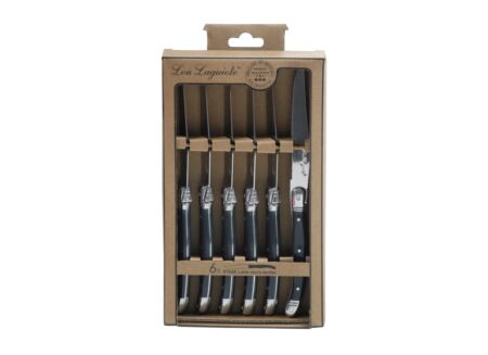 Steakmes Rustic set van 6 - roestvrij staal - grijs