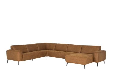 Hoeksalon 2290 371x281cm - stof - cognac