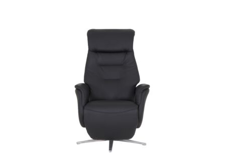 Relaxzetel Adamello elektrisch - lederlook - zwart