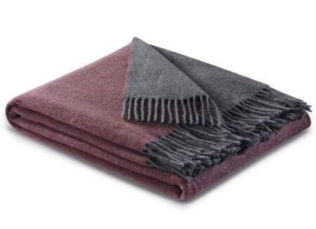 Plaid Rouge-Graphit 150x200cm - kasjmier & wol - rood & grijs