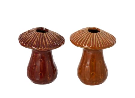 Herfstdecoratie Vaas Paddenstoel H10,5cm - keramiek - roestbruin & oranje Herfstdecoratie Vaas Paddenstoel H10,5cm - keramiek - roestbruin & oranje