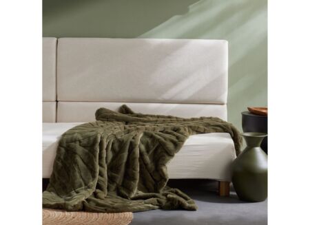 Plaid Matcha Jacquard 130x180cm - polyester - groen