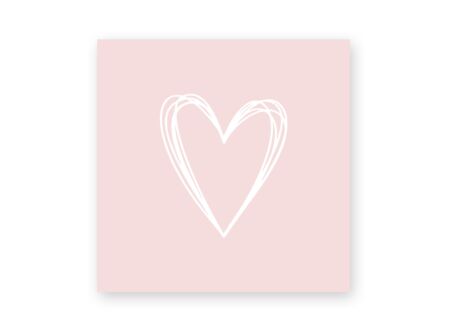 Serviette Pure Heart 33x33cm roze 20 stuks
