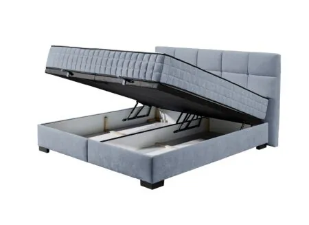 Overzichtsfoto - Bedbox Nagol A 160x200cm - stof - blauw met opbergruimte