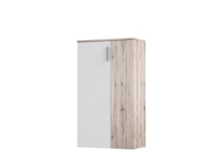 Schoenenkast Boots 69x34x120cm - meubelplaat - zand eik/wit