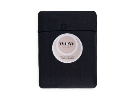 Tafelkleed WOW Essence Midnight 2pc 150x300cm - katoen & linnen - zwart