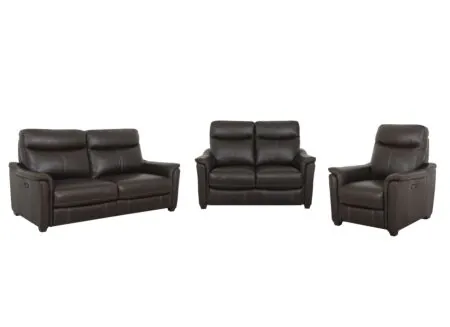 Plus Important - Canapé Wise 2,5+2+1 places - cuir - walnut electrique