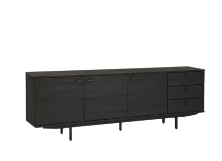 Dressoir Mauri 240cm - eik massief & decor - zwart
