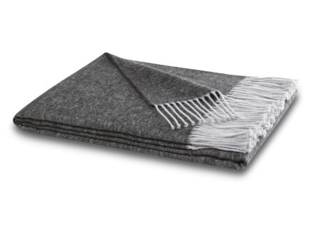 Plaid 130x170cm - polyester & katoen - antraciet