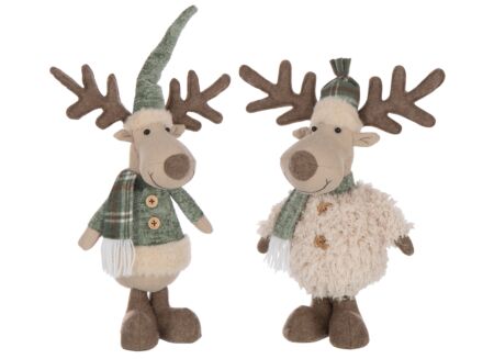 Kerstdecoratie Eland H35cm - stof - multicolor Kerstdecoratie Eland H35cm - stof - multicolor