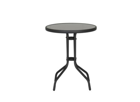 Tuintafel Close-Up Ø60x72cm - staal & glas - zwart