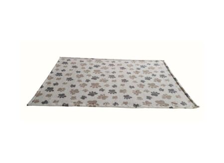 Plaid Dierenpootjes 75x100cm microvezel bruin beige