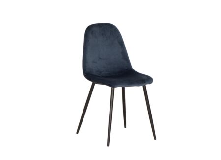 Stoel Charlton 44x53x87cm - fluweel - blauw