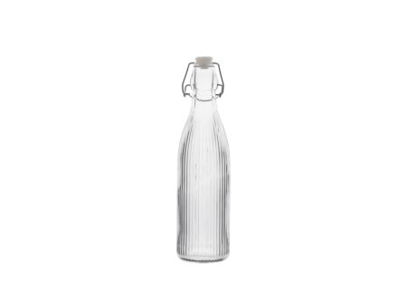 Fles Gestreept 0,5L - glas - transparant