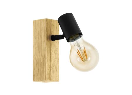 Wandspot Townshend zwart bruin 10W E27