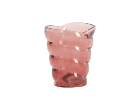 Theelichthouder Malea H12,5cm - glas - roze