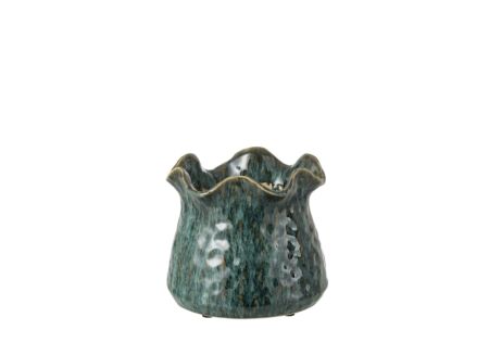 Bloempot Ronny H18cm - stoneware - blauw
