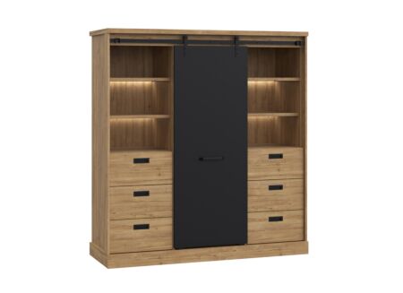 Buffetkast Kaszimiro 145cm - decor - waterford eik/ zwart