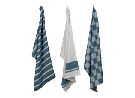 Keukenhanddoek Stoff 70x50cm - katoen - groen set van 3
