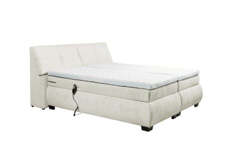 Boxspring Reynosa 180x200cm met opbergruimte/elektrisch stof ivoor