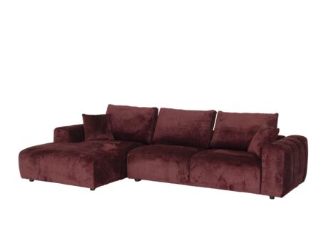 Hoeksalon Musigny 315x165cm - chenille - bordeaux