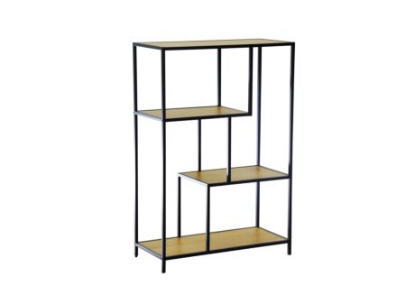 Opbergrek Tower 77x35x114cm - meubelplaat metaal - wild oak
