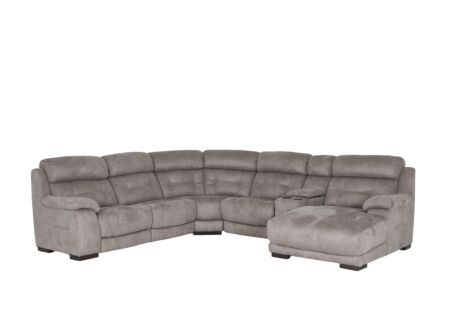 Hoeksalon Krall 344x300cm - stof - grijs - met relax