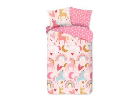 Dekbedovertrek Unicorn 140x220cm flanel