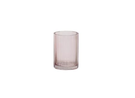 Theelichthouder Ø7x10cm - glas - roze